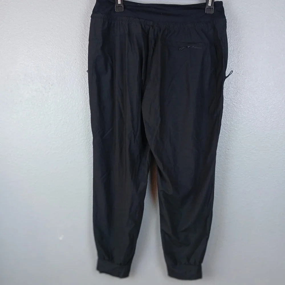 Black Lightweight Technical Cargo Joggers Tapered Hiking Travel Pants Mens L
